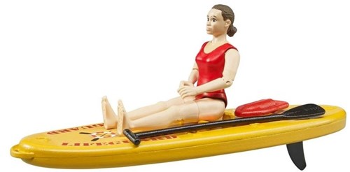 Bruder speelfiguur lifeguard met stand up paddle board speelgoed-2