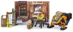 Bruder Bworld berghut sneeuwscooter winterspeelgoed set