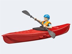 Bruder kajak speelgoed met figuur bworld 63155 wateravontuur