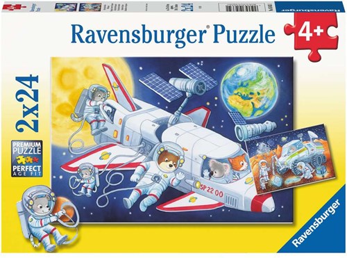 Ravensburger puzzel Reis door de Ruimte - Kinderen 2x24 stukjes karton