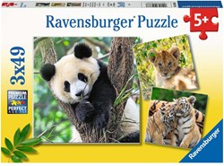 Ravensburger puzzle animaux casse-tête Panda, Tigre et Lion 3x49 pièces
