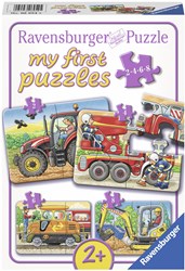 Ravensburger Op het werk kinderpuzzel - 4in1 kartonnen puzzelset