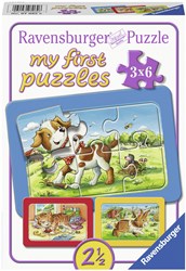 Ravensburger legpuzzel dierenvriendjes 3x6 stukjes kinderpuzzel karton