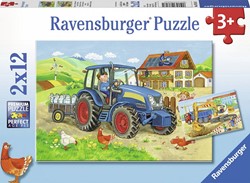 Ravensburger puzzle Construction site and farm 2 x 12p
