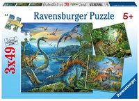 Ravensburger puzzle dinosaures - 3x49 pièces - puzzle pour enfants