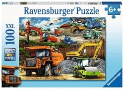 Ravensburger Kinderpuzzel 100 XXL Bouwvoertuigen