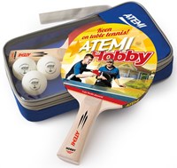 Atemi set de tennis de table Hobby 2 raquettes avec 3 balles en étui