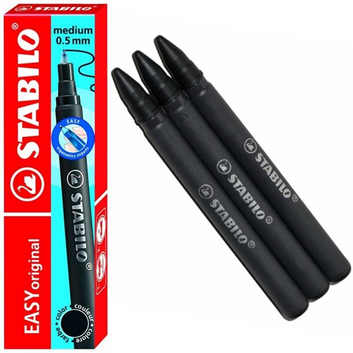 STABILO Navulling balpen zwart medium 3 stuks - EASYoriginal