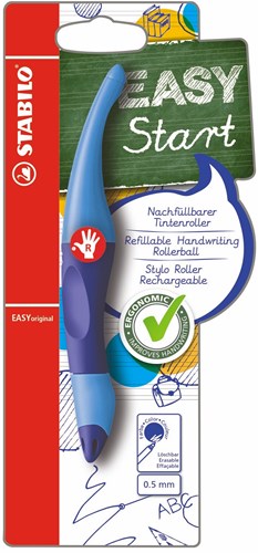 Stabilo ergonomische rollerball pen rechtshandig blauw schrijfcomfort