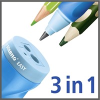 Stabilo puntenslijper ergonomisch 3-in-1 rechtshandig groen potloden-3