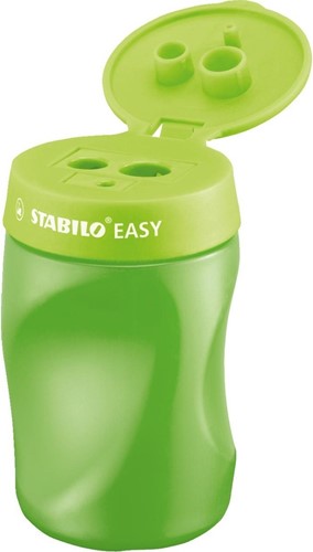 Stabilo puntenslijper ergonomisch 3-in-1 rechtshandig groen potloden-2
