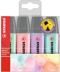 STABILO BOSS ORIGINAL marqueur 4 pièce(s) Lilas, Menthe, Rose, Turquoise Pointe biseautée
