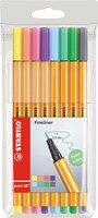 Stabilo feutre fin pastel étui 8 couleurs point 88 0,4 mm