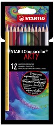 Stabilo aquacolor kleurpotloden - premium ARTY etui met 12 kleuren