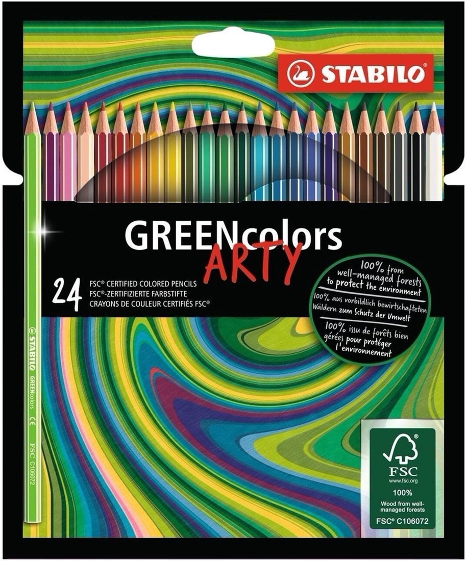 STABILO GREENcolors - crayon de couleur certifié FSC - étui de 24