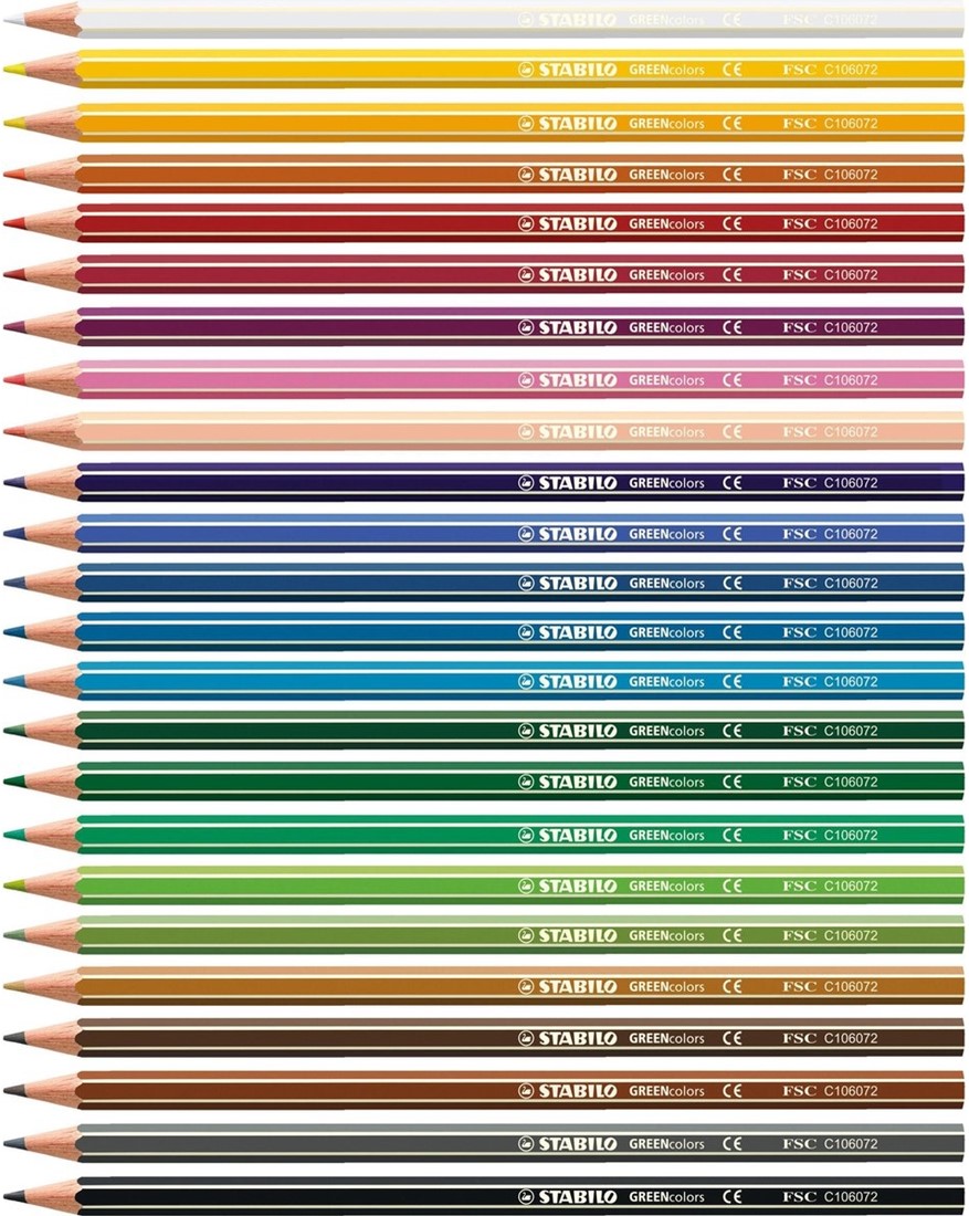 STABILO Crayon de couleur GREENcolors, étui carton de 18