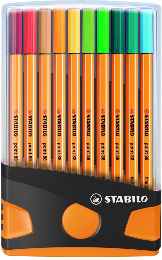 STABILO point 88 - crayon fin 0,4 mm - ColorParade anthracite/orange 20  couleurs