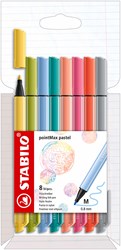 Stabilo fineliner etui pastel kleuren 8 stuks - pointMax schrijfset