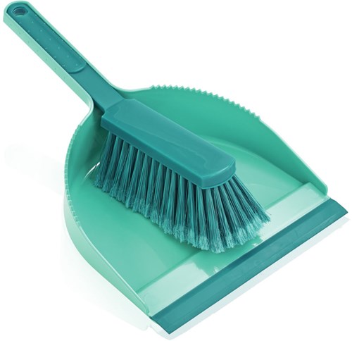 Leifheit balayette et pelle - set de nettoyage classic plastique turquoise