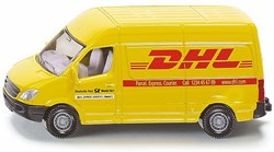 Siku speelgoedauto DHL postwagen geel met rubberen banden