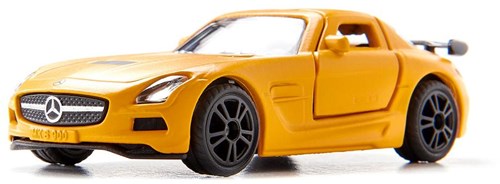 Siku Mercedes-Benz SLS AMG Black Series sportauto geel met openende deuren