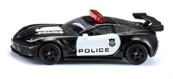 Siku Chevrolet Corvette ZR1 politieauto metaal kunststof zwart-wit USA design