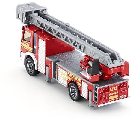 Siku camion de pompier jouet échelle 1:87 rouge avec échelle mobile-2