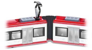 Siku tram speelgoed rood-wit schaalmodel 1:87 met details-3