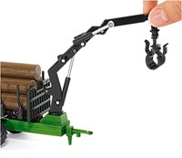 Siku tracteur John Deere jouet avec remorque forestière 1:50 vert-2
