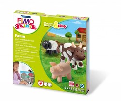 Fimo pâte à modeler set enfants ferme - coffret créatif 4 couleurs