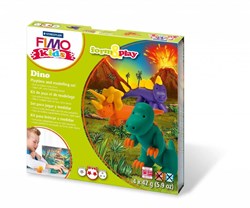 Fimo klei dinosaurus speelset - kinderen - ovenhardende boetseerklei 4x42g