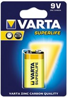 Varta Superlife 9V batterij zink-koolstof voor speelgoed en elektronica