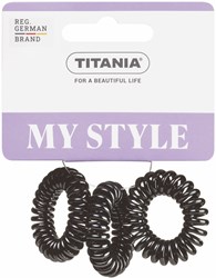 Titania accessoire cheveux élastique anti-nœud noir 3 pièces 3,5cm