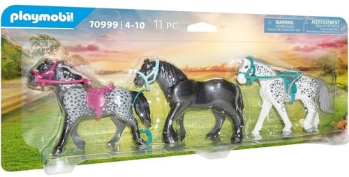 Playmobil Country - 3 chevaux : le cheval frison, le Knabstrupper et l'Andalou 70999