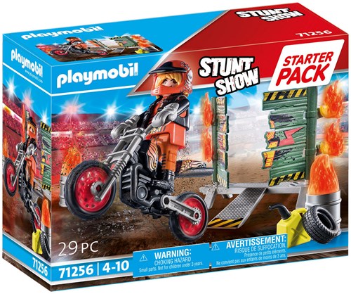 Playmobil Starter Packs - Starterpack Stunt Show moto avec pare-feu 71256