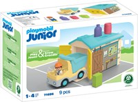 Playmobil bouwplaats Junior Werkman met sorteer-garage speelgoedset