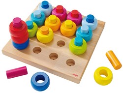 Haba houten insteekspel kleurenringen Montessori speelgoed