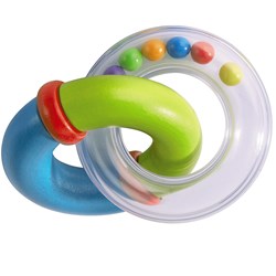 Haba rammelaar Ring Duo baby speelgoed kleurrijk en veilig