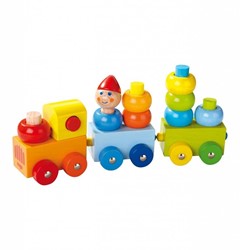 Haba houten ontdekkingsbouwstenen trein kleurrijk speelgoed voor kinderen