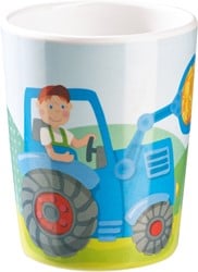 Haba beker - tractor melamine beker voor kinderen - vaatwasbestendig