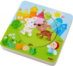 HABA Houten puzzel Kakelbonte jonge dieren