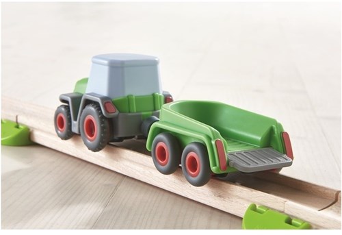 Haba tractor met aanhanger - houten boerderij speelgoed voor kinderen-2