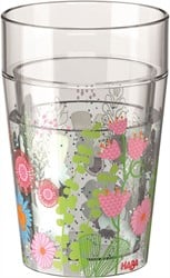 Haba glitterbeker bloemen - kinderbeker met glitters en bloemenprint 340 ml