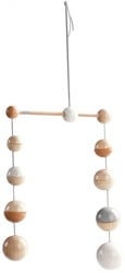 Haba mobiel stipjes - houten baby mobiel met stippen en houten ballen