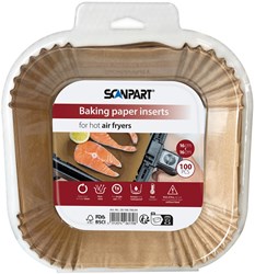 ScanPart papier cuisson airfryer carré 16x16cm 100 pièces antiadhésif