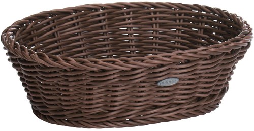 Westmark Saleen mand ovaal 26x19x8cm - bruin opbergmand kunststof