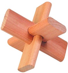 Goki Houten Denkpuzzel in Katoenen Zakje
