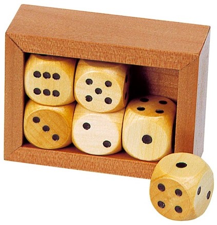 Goki Box with 6 wooden dice