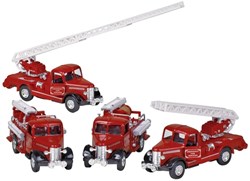 Goki Camion de pompiers Classic - véhicule en métal avec moteur à rétrofriction