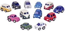 Goki Mini Racer II metalen speelgoedauto - pull-back, 5 cm